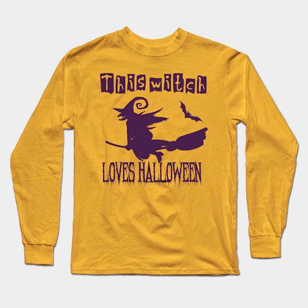 This Witch Loves Halloween Long Sleeve T-Shirt by doctor ax